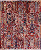 Red Persian Fine Serapi Hand Knotted Wool Rug - 8' 0" X 9' 5" - Golden Nile