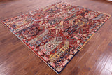 Red Persian Fine Serapi Hand Knotted Wool Rug - 8' 0" X 9' 5" - Golden Nile