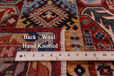 Red Persian Fine Serapi Hand Knotted Wool Rug - 8' 0" X 9' 5" - Golden Nile