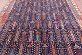 Blue Persian Fine Serapi Handmade Wool Rug - 8' 2" X 9' 9" - Golden Nile