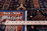Blue Persian Fine Serapi Handmade Wool Rug - 8' 2" X 9' 9" - Golden Nile