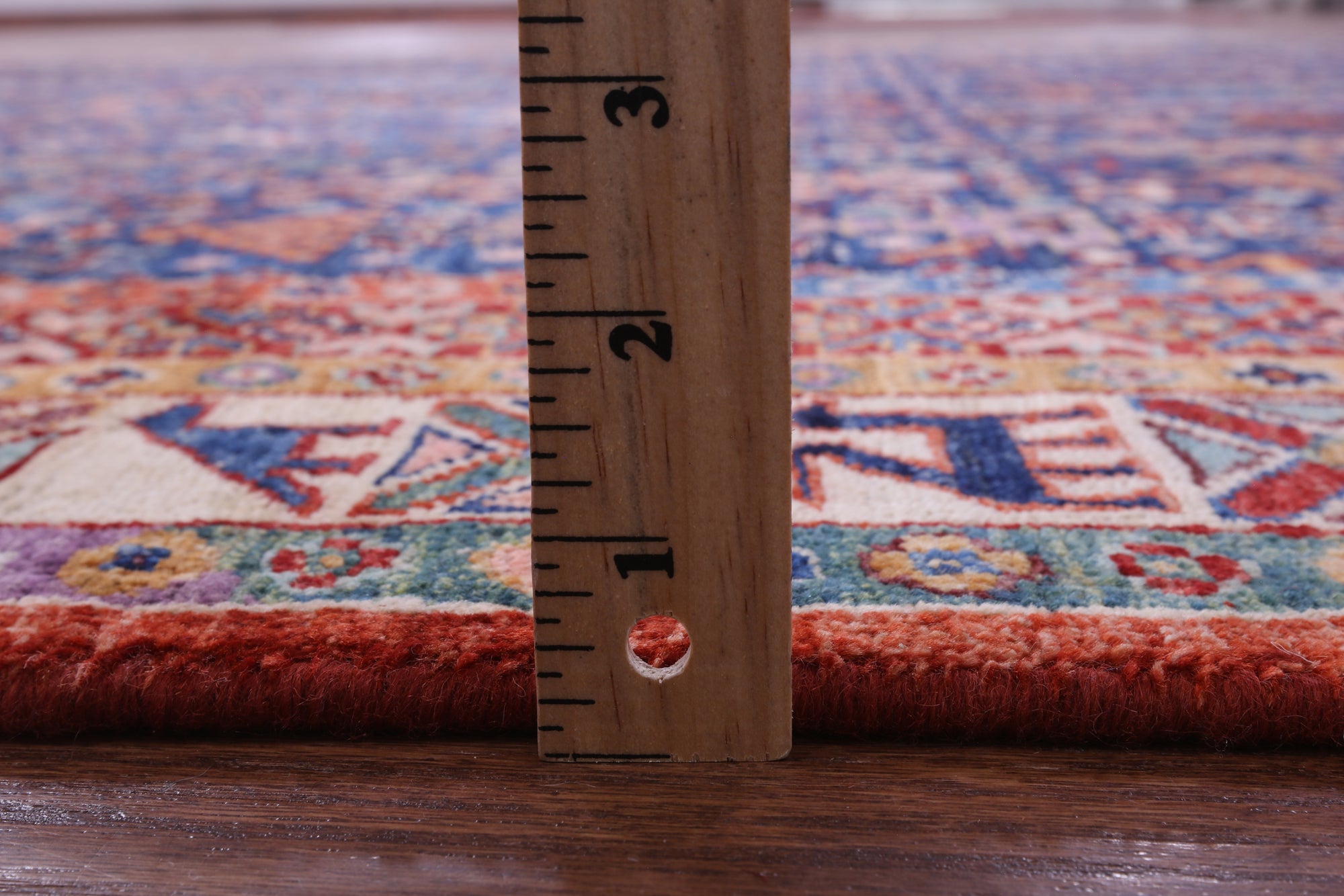 Blue Persian Fine Serapi Handmade Wool Rug - 8' 2" X 9' 9" - Golden Nile