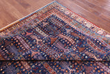 Blue Persian Fine Serapi Handmade Wool Rug - 8' 2" X 9' 9" - Golden Nile