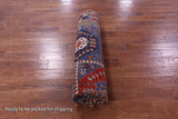 Blue Persian Fine Serapi Hand Knotted Wool Rug - 8' 0" X 10' 4" - Golden Nile