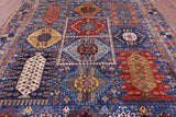 Blue Persian Fine Serapi Hand Knotted Wool Rug - 8' 0" X 10' 4" - Golden Nile