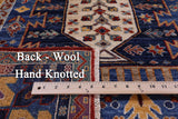 Blue Persian Fine Serapi Hand Knotted Wool Rug - 8' 0" X 10' 4" - Golden Nile