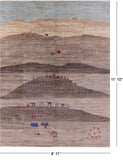 Tribal Persian Gabbeh Hand Knotted Wool Rug - 8' 11" X 11' 10" - Golden Nile