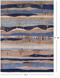 Tribal Persian Gabbeh Handmade Wool Rug - 9' 1" X 11' 10" - Golden Nile