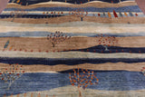Tribal Persian Gabbeh Handmade Wool Rug - 9' 1" X 11' 10" - Golden Nile