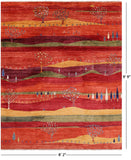 Tribal Persian Gabbeh Handmade Wool Rug - 8' 2" X 9' 9" - Golden Nile