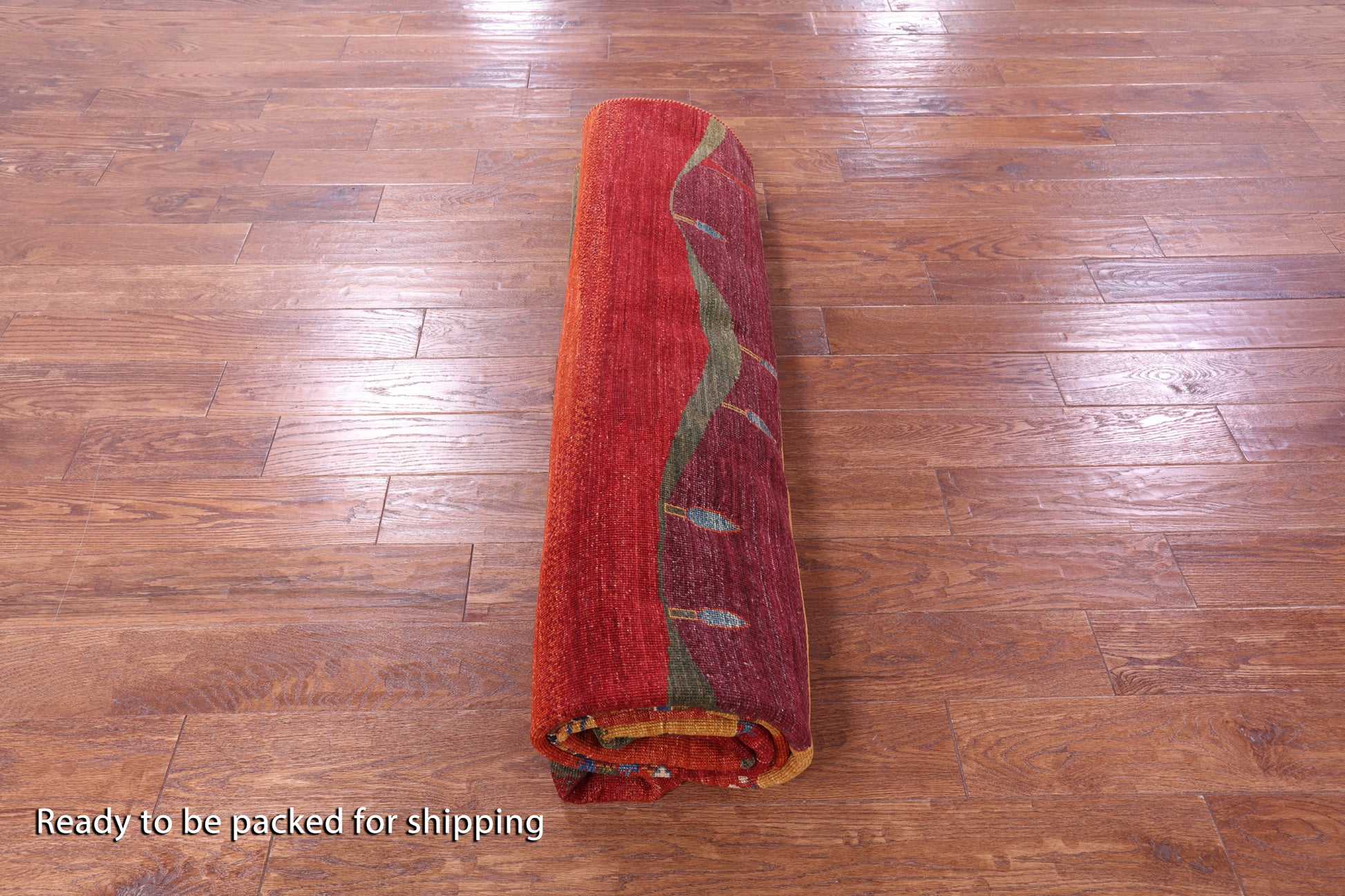 Tribal Persian Gabbeh Handmade Wool Rug - 8' 2" X 9' 9" - Golden Nile