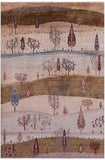Tribal Persian Gabbeh Handmade Wool Rug - 6' 1" X 9' 0" - Golden Nile