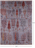 Grey Tribal Persian Gabbeh Hand Knotted Wool Rug - 5' 8" X 7' 8" - Golden Nile