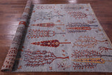 Grey Tribal Persian Gabbeh Hand Knotted Wool Rug - 5' 8" X 7' 8" - Golden Nile