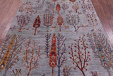 Grey Tribal Persian Gabbeh Hand Knotted Wool Rug - 5' 7" X 7' 8" - Golden Nile