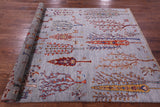 Grey Tribal Persian Gabbeh Hand Knotted Wool Rug - 5' 7" X 7' 8" - Golden Nile