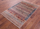 Tribal Persian Gabbeh Hand Knotted Wool Rug - 3' 11" X 6' 0" - Golden Nile
