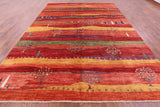 Tribal Persian Gabbeh Hand Knotted Wool Rug - 9' 9" X 13' 4" - Golden Nile