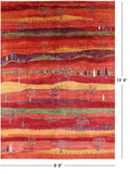 Tribal Persian Gabbeh Hand Knotted Wool Rug - 9' 9" X 13' 4" - Golden Nile