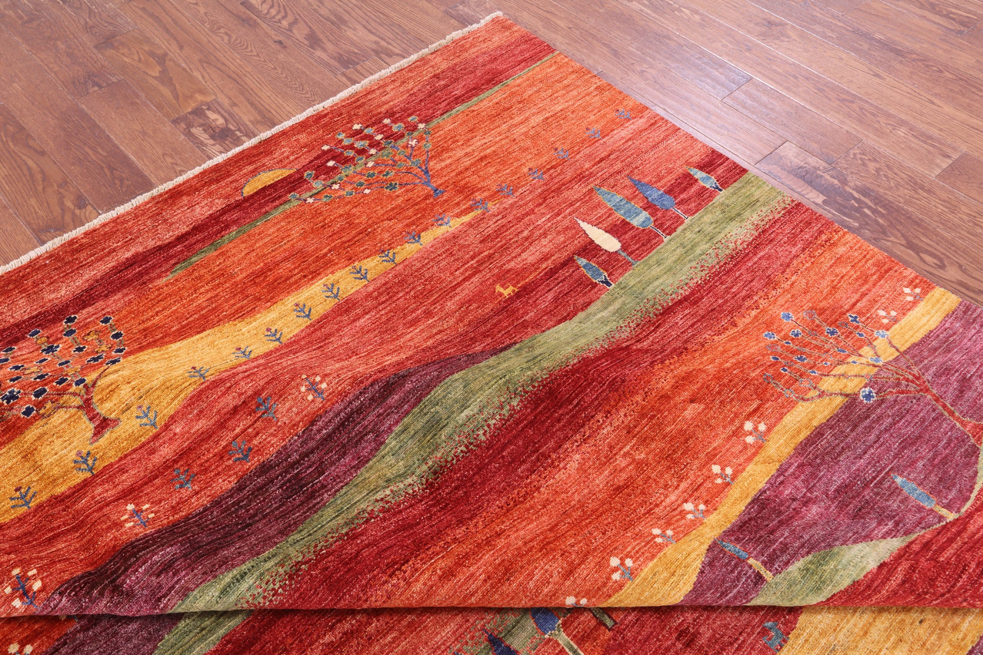 Tribal Persian Gabbeh Hand Knotted Wool Rug - 9' 9" X 13' 4" - Golden Nile