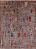 Tribal Persian Gabbeh Hand Knotted Wool Rug - 8' 9" X 11' 8" - Golden Nile