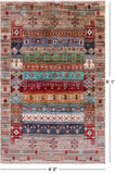 Tribal Persian Gabbeh Handmade Wool Rug - 4' 0" X 6' 1" - Golden Nile
