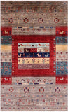 Tribal Persian Gabbeh Hand Knotted Wool Rug - 3' 0" X 4' 11" - Golden Nile