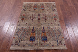 Tribal Persian Gabbeh Hand Knotted Wool Rug - 3' 3" X 4' 11" - Golden Nile