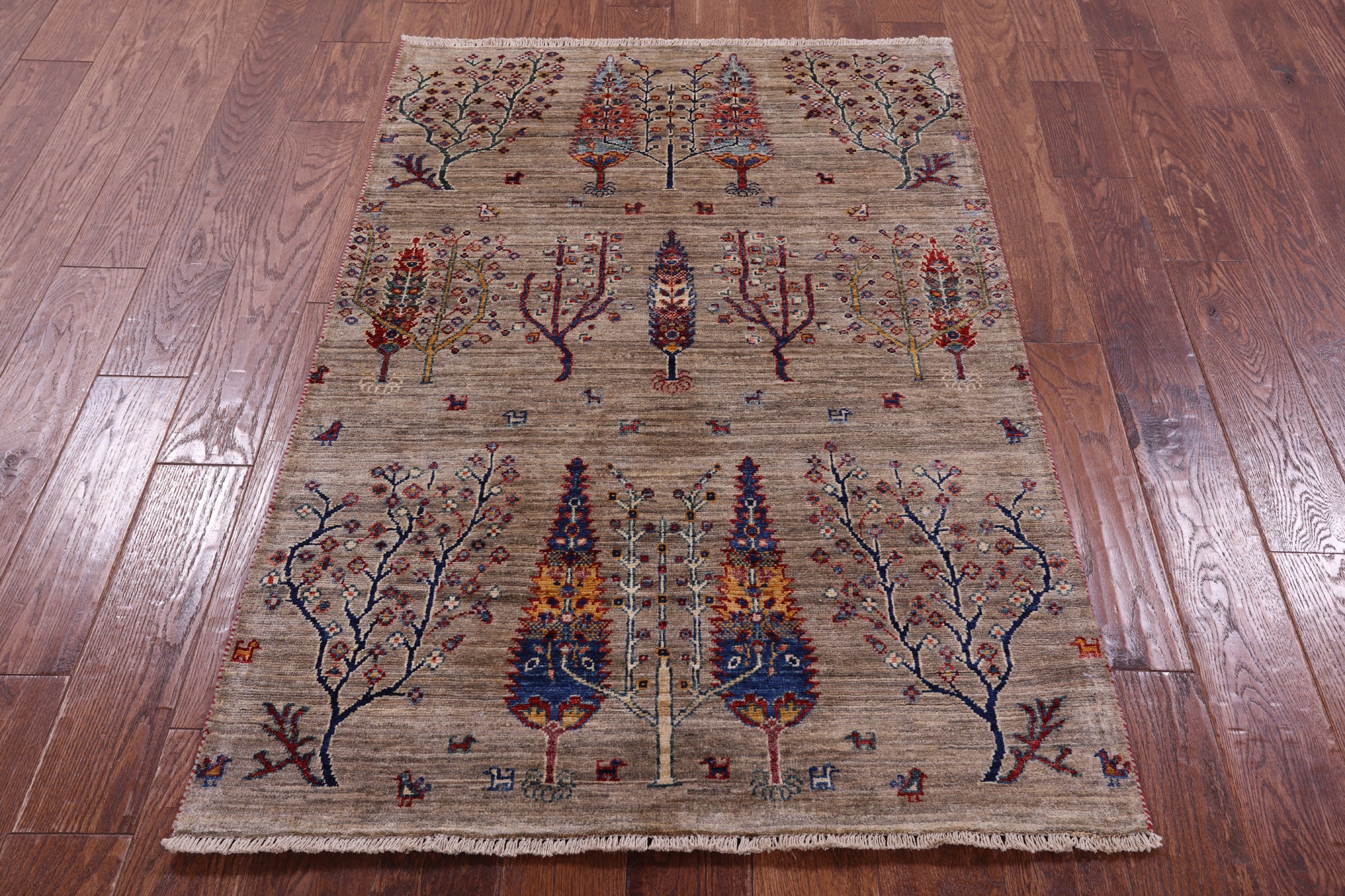 Tribal Persian Gabbeh Hand Knotted Wool Rug - 3' 3" X 4' 11" - Golden Nile