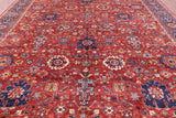 Red Persian Fine Serapi Hand Knotted Wool Rug - 11' 9" X 15' 1" - Golden Nile