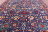 Blue Persian Fine Serapi Hand Knotted Wool Rug - 11' 9" X 14' 9" - Golden Nile