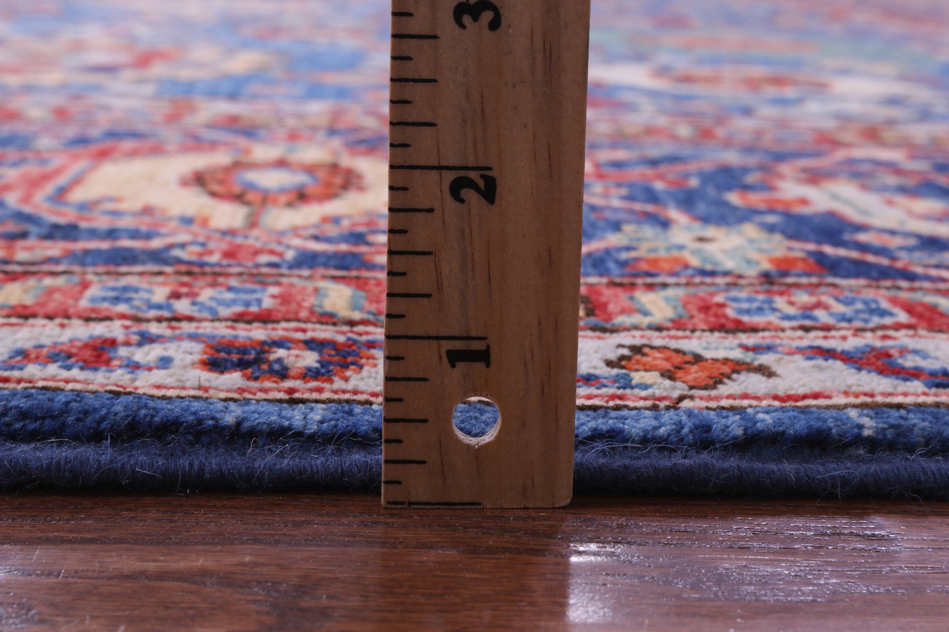 Blue Persian Fine Serapi Hand Knotted Wool Rug - 11' 9" X 14' 9" - Golden Nile