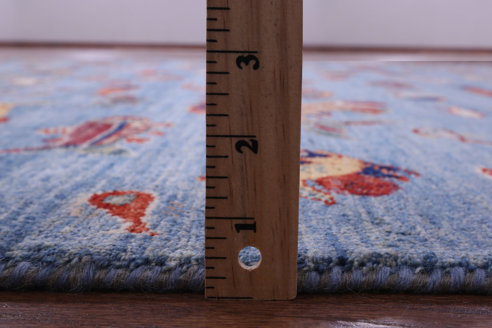 Blue Fish Design Persian Gabbeh Hand Knotted Wool Rug - 8' 0" X 9' 8" - Golden Nile
