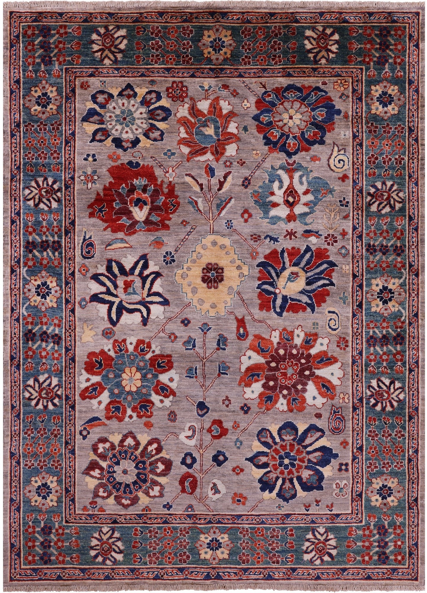 Persian Fine Serapi Hand Knotted Wool Rug - 5' 1" X 7' 0" - Golden Nile