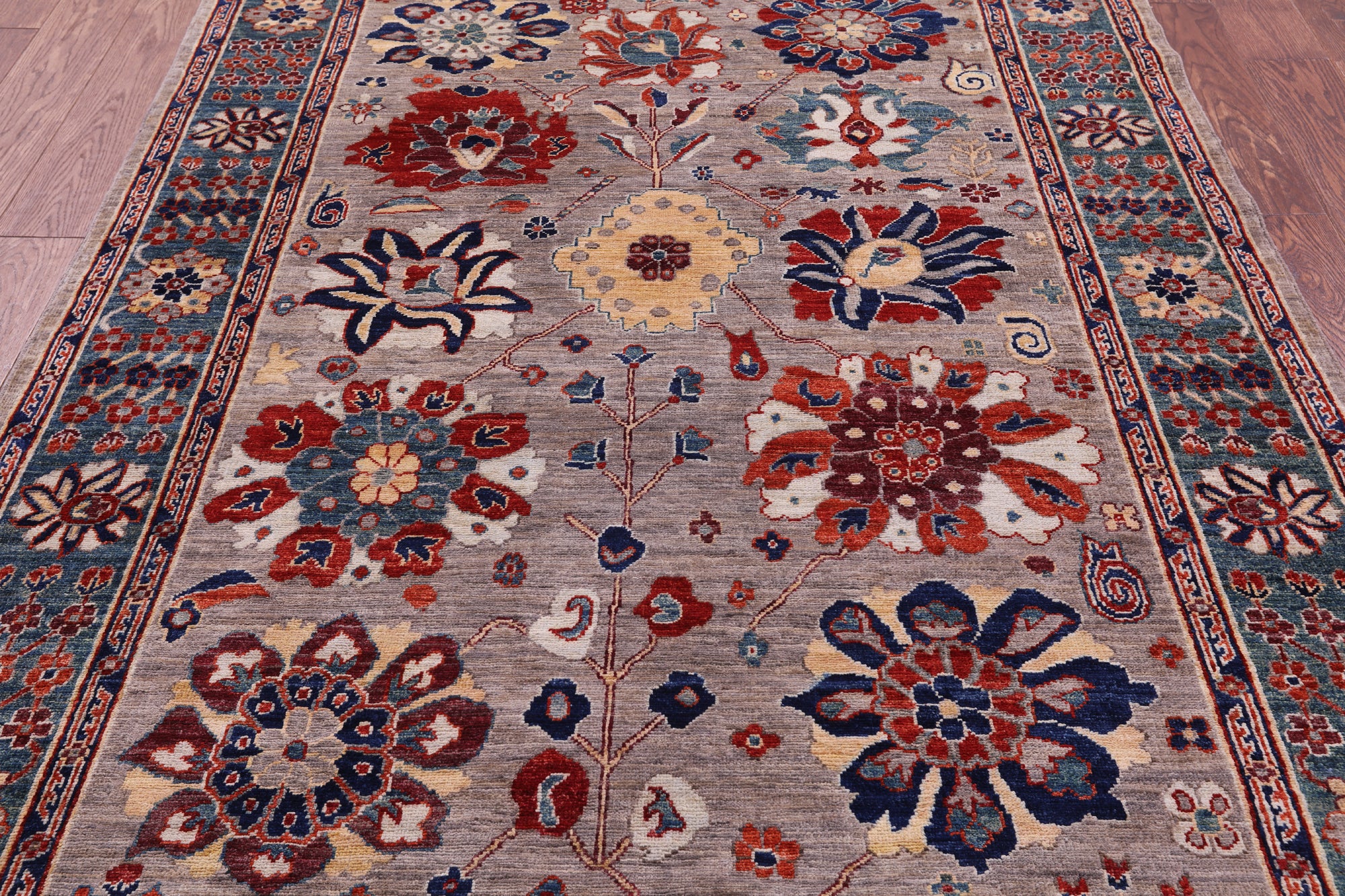 Persian Fine Serapi Hand Knotted Wool Rug - 5' 1" X 7' 0" - Golden Nile