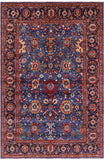 Blue Persian Fine Serapi Handmade Wool Rug - 5' 7" X 8' 4" - Golden Nile