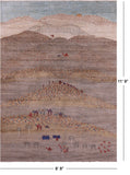 Tribal Persian Gabbeh Hand Knotted Wool Rug - 8' 8" X 11' 9" - Golden Nile
