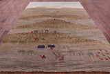 Tribal Persian Gabbeh Hand Knotted Wool Rug - 8' 8" X 11' 9" - Golden Nile