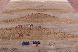 Tribal Persian Gabbeh Hand Knotted Wool Rug - 8' 8" X 11' 9" - Golden Nile