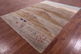 Tribal Persian Gabbeh Hand Knotted Wool Rug - 8' 8" X 11' 9" - Golden Nile