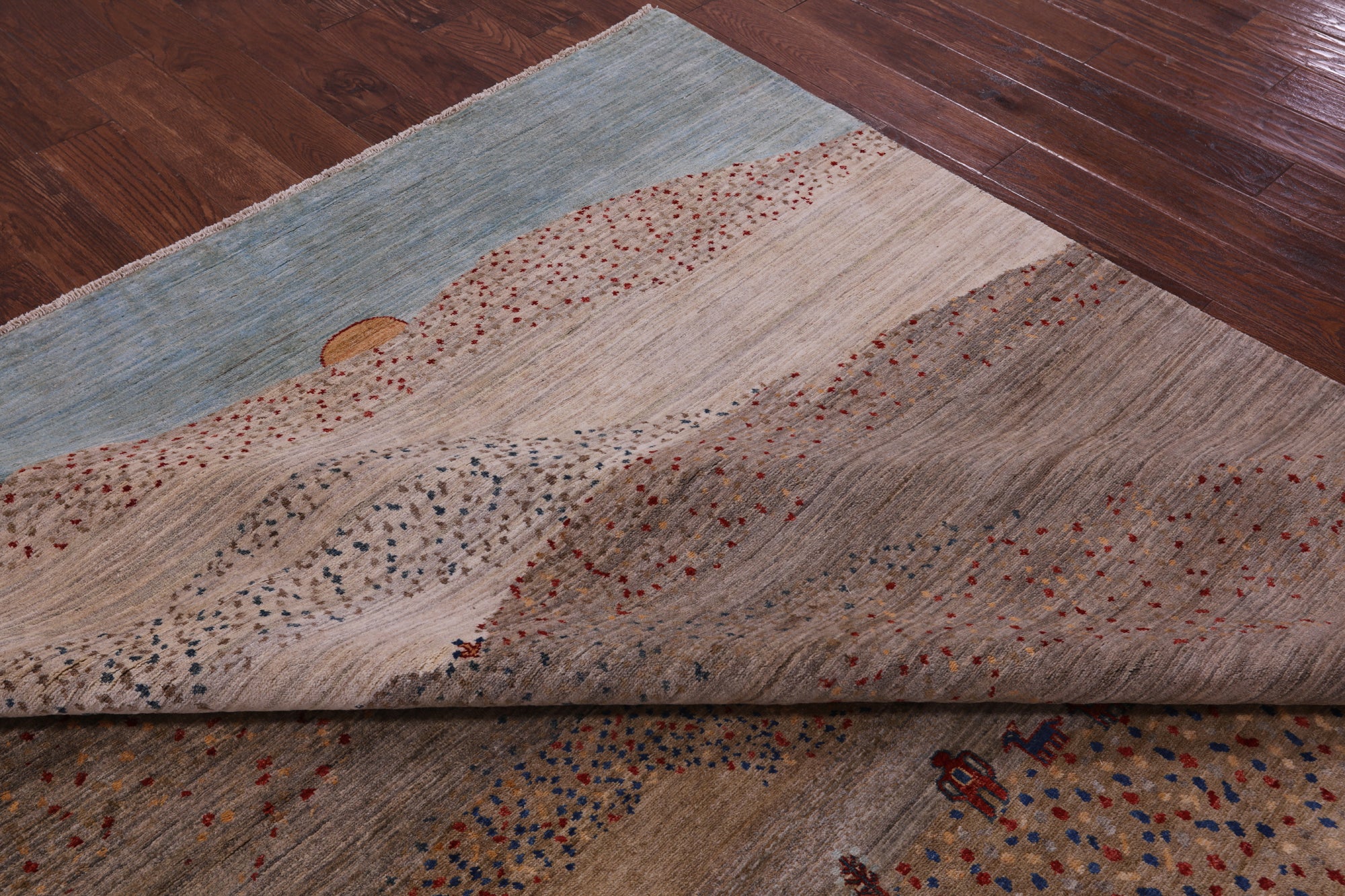 Tribal Persian Gabbeh Hand Knotted Wool Rug - 8' 8" X 11' 9" - Golden Nile