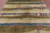 Tribal Persian Gabbeh Hand Knotted Wool Rug - 8' 4" X 9' 9" - Golden Nile
