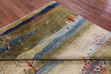 Tribal Persian Gabbeh Hand Knotted Wool Rug - 8' 4" X 9' 9" - Golden Nile