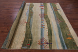 Tribal Persian Gabbeh Hand Knotted Wool Rug - 8' 3" X 9' 9" - Golden Nile