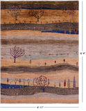 Tribal Persian Gabbeh Hand Knotted Wool Rug - 4' 11" X 6' 4" - Golden Nile