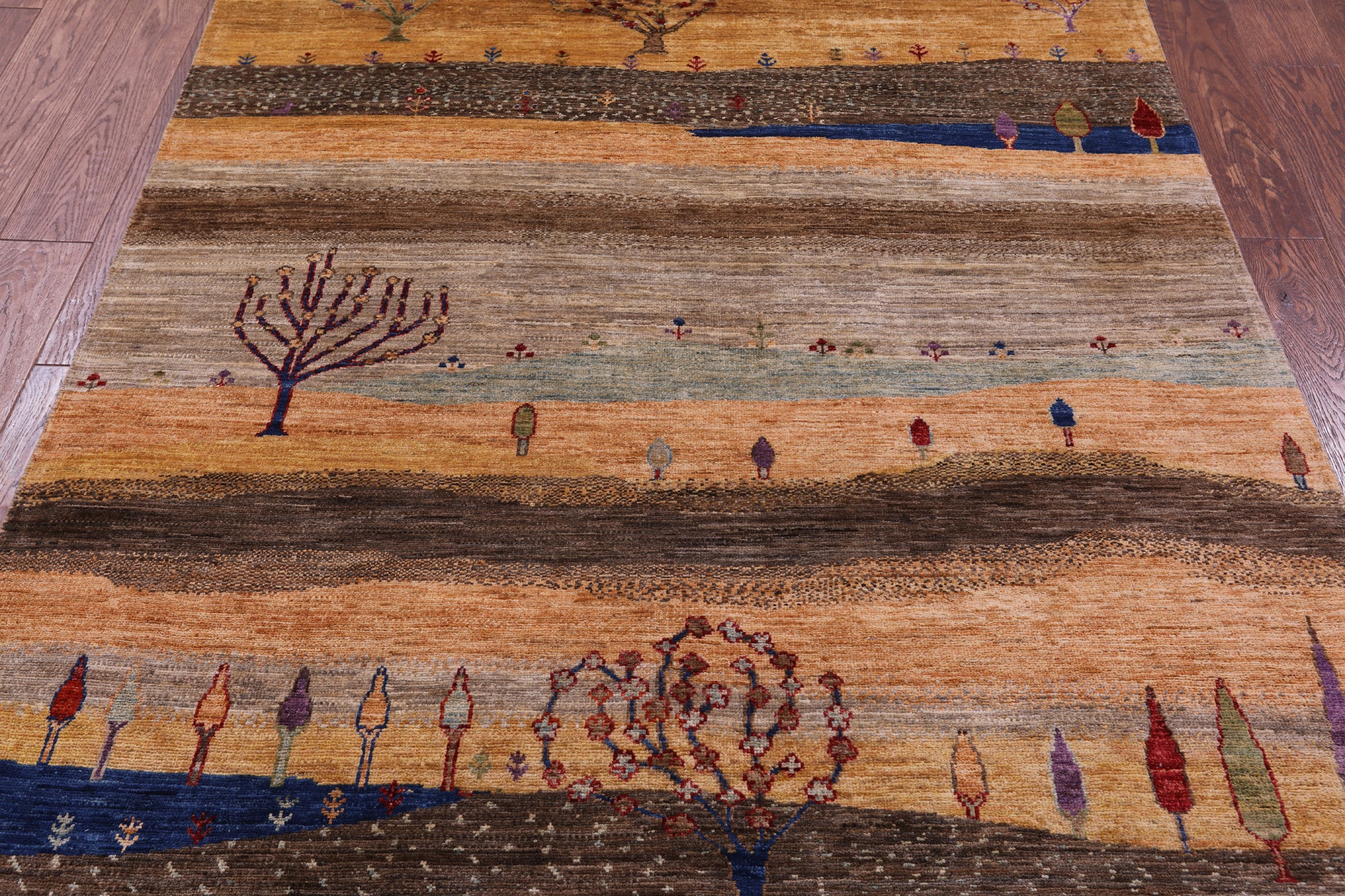 Tribal Persian Gabbeh Hand Knotted Wool Rug - 4' 11" X 6' 4" - Golden Nile