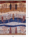 Tribal Persian Gabbeh Hand Knotted Wool Rug - 5' 0" X 6' 5" - Golden Nile