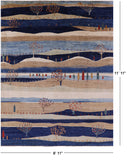 Tribal Persian Gabbeh Hand Knotted Wool Rug - 8' 11" X 11' 11" - Golden Nile