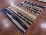 Tribal Persian Gabbeh Hand Knotted Wool Rug - 8' 11" X 11' 11" - Golden Nile