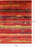 Tribal Persian Gabbeh Hand Knotted Wool Rug - 8' 10" X 11' 10" - Golden Nile